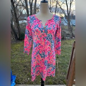 Lilly Pulitzer Banyan T-Shirt Dress Multi Coco Coral Crab Size Small NWOT